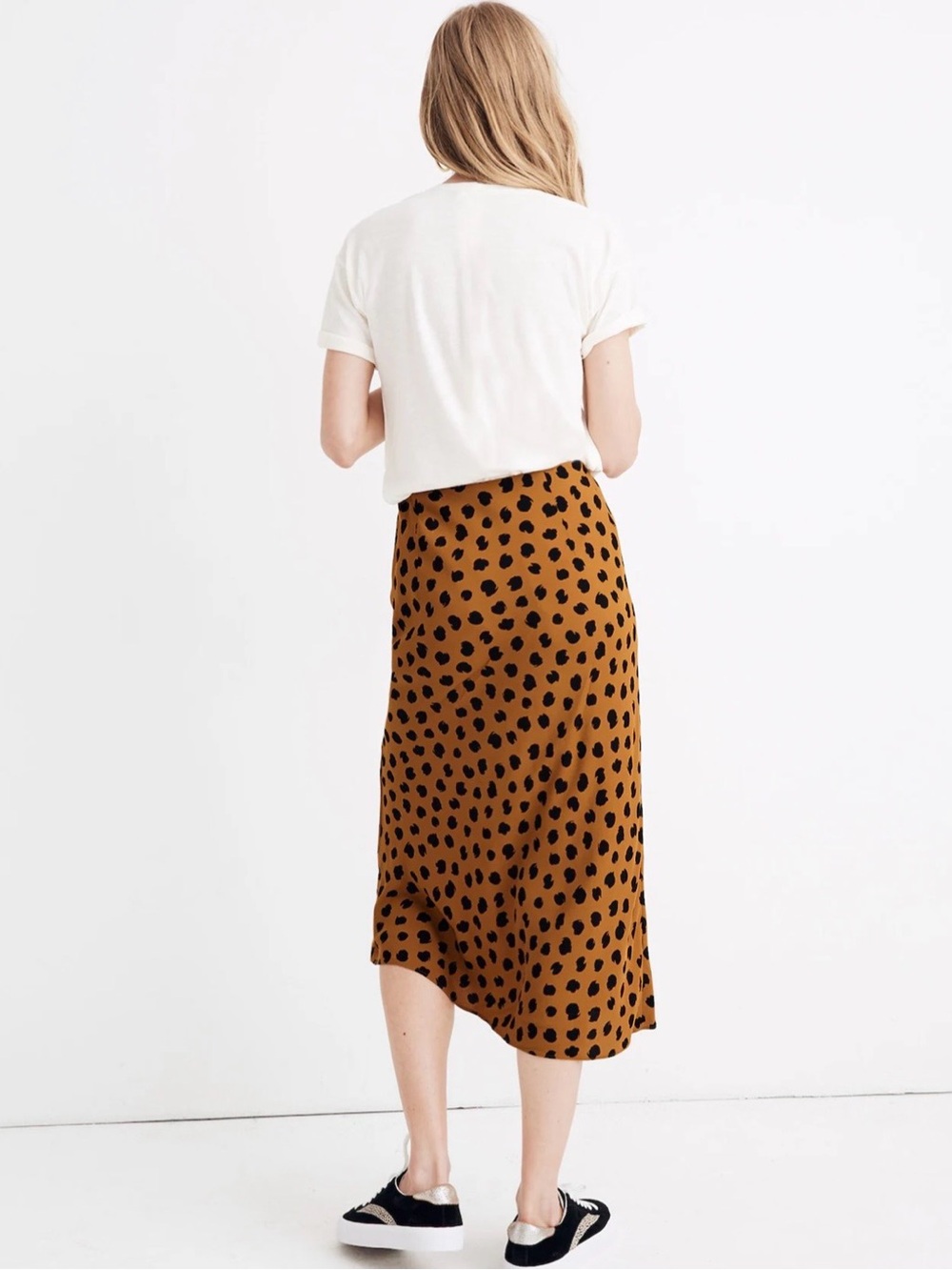 Madewell leopard Midi Slip Skirt in painted Spots, size 00 animal print preppy - Picture 3 of 13
